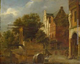 Paesaggio urbano con ponte levatoio Paesaggio urbano con ponte levatoio