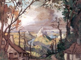 Paesaggio rurale. Scenografia per il balletto di Adan "Giselle" Paesaggio rurale. Scenografia per il balletto di Adan "Giselle"