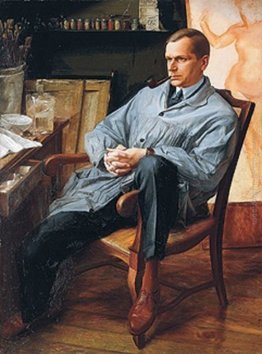 Ritratto di Vasily Shuhaev nel suo studio Ritratto di Vasily Shuhaev nel suo studio