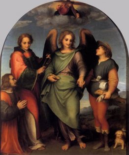 Arcangelo Raffaele con Tobia, San Lorenzo e il donatore Leonardo Arcangelo Raffaele con Tobia, San Lorenzo e il donatore Leonardo