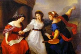 Autoritratto, l'Artista esitando tra le Arti della Musica e dipi Autoritratto, l'Artista esitando tra le Arti della Musica e dipi