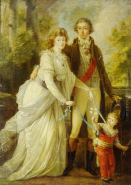 Conte Nikolai Tolstoy con la moglie Anna Ivanovna e il loro figl Conte Nikolai Tolstoy con la moglie Anna Ivanovna e il loro figl