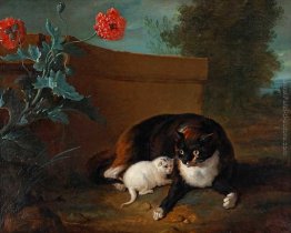 Chatte et chaton, et Chien et perroquet Chatte et chaton, et Chien et perroquet