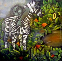 Zebra e un ragazzo Zebra e un ragazzo