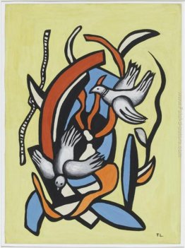 Uccelli su uno sfondo giallo Uccelli su uno sfondo giallo