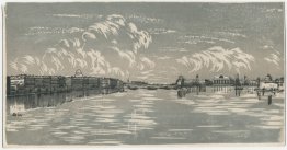 Vista sul fiume Neva e il Palazzo della Borsa dal Ponte della Tr Vista sul fiume Neva e il Palazzo della Borsa dal Ponte della Tr