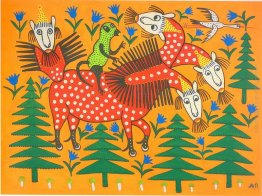 In sella a una scimmia-Headed Four Bestia In sella a una scimmia-Headed Four Bestia