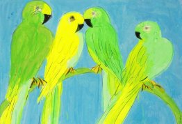 Pappagalli verdi e gialle Pappagalli verdi e gialle