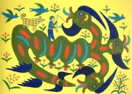 Vania ha Brided un Serpente per la barba e cavalca attraverso la Vania ha Brided un Serpente per la barba e cavalca attraverso la