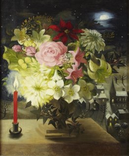 Inverno Natura morta con candela Inverno Natura morta con candela