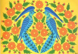 Uccelli blu in Fiori Uccelli blu in Fiori