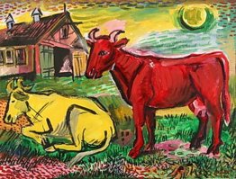 Rosso e giallo Mucche Rosso e giallo Mucche