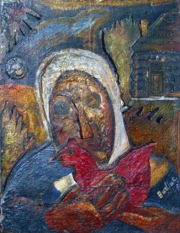 Donna con un pollo Donna con un pollo