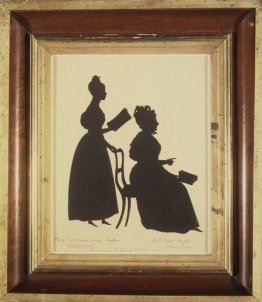 Tagliare Silhouette di due donne rivolto verso destra Tagliare Silhouette di due donne rivolto verso destra