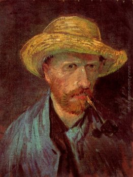 Autoritratto con cappello di paglia e del tubo Autoritratto con cappello di paglia e del tubo