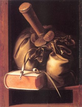 Natura morta con il libro e la borsa Natura morta con il libro e la borsa