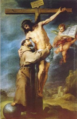 San Francesco d'Assisi abbracciare il Cristo crocifisso San Francesco d'Assisi abbracciare il Cristo crocifisso