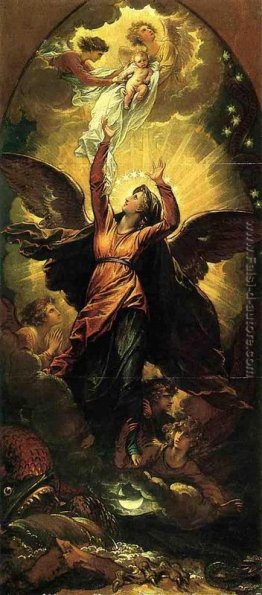 La Donna vestita di sole Fleeth dalla persecuzione del Drago La Donna vestita di sole Fleeth dalla persecuzione del Drago