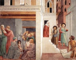 Nascita di San Francesco, profezia della nascita da un pellegrin Nascita di San Francesco, profezia della nascita da un pellegrin