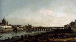 Dresda dalla riva destra dell'Elba, al di sopra della Augustusbr Dresda dalla riva destra dell'Elba, al di sopra della Augustusbr