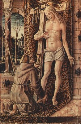 San Francesco d'Assisi coglie il sangue di Cristo dalle ferite San Francesco d'Assisi coglie il sangue di Cristo dalle ferite
