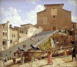 La scala in marmo che conduce fino a S. Maria in Aracoeli a Roma La scala in marmo che conduce fino a S. Maria in Aracoeli a Roma