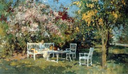 Giardino con alberi in fiore Giardino con alberi in fiore