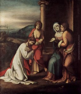 Partenza di Cristo da Maria, con Maria e Marta, le sorelle di La Partenza di Cristo da Maria, con Maria e Marta, le sorelle di La