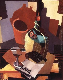 Still-life con bottiglia e bicchiere Still-life con bottiglia e bicchiere