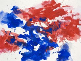 Red & Blue '- acquerello pittura astratta su carta - nr. G 622 Red & Blue '- acquerello pittura astratta su carta - nr. G 622