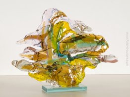 Un paio di oca - scultura colorata - astratto arte del vetro in Un paio di oca - scultura colorata - astratto arte del vetro in