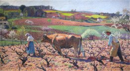 Lavoratori Preparare le viti in Quercy Lavoratori Preparare le viti in Quercy