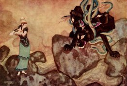 Cerburus, il Cane Nero dell'Ade - da Immagine del Libro per la C Cerburus, il Cane Nero dell'Ade - da Immagine del Libro per la C
