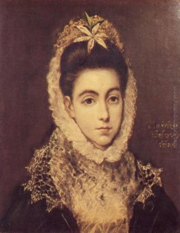 Signora con un fiore tra i capelli Signora con un fiore tra i capelli