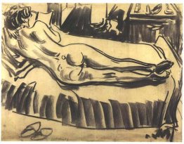 Reclining Nudo femminile su uno strato Reclining Nudo femminile su uno strato