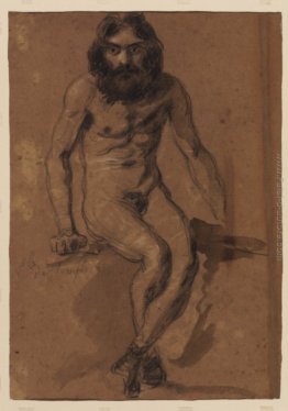 Nude uomo barbuto, seduto Nude uomo barbuto, seduto