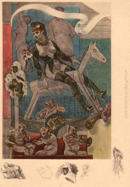 Donna su un cavallo a dondolo Donna su un cavallo a dondolo