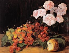 Natura morta con rose, fragole e pane Natura morta con rose, fragole e pane