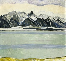 Lago di Thun con Stockhornkette in inverno Lago di Thun con Stockhornkette in inverno