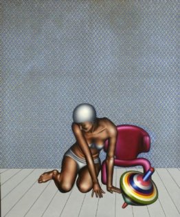 Frau mit Kreisel Frau mit Kreisel