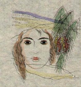 Una ragazza con rami di pino Una ragazza con rami di pino