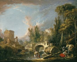 Paesaggio fluviale con Ruin e Ponte Paesaggio fluviale con Ruin e Ponte