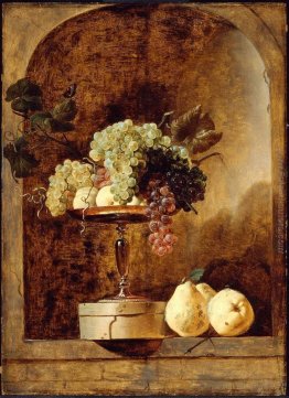 Uva, pesche e mele cotogne in una nicchia Uva, pesche e mele cotogne in una nicchia