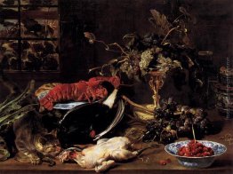 Natura morta con granchio, pollame, frutta e Natura morta con granchio, pollame, frutta e