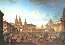 Vista del Voskresensky e Nikolsky Gates e il Ponte Neglinny da T Vista del Voskresensky e Nikolsky Gates e il Ponte Neglinny da T