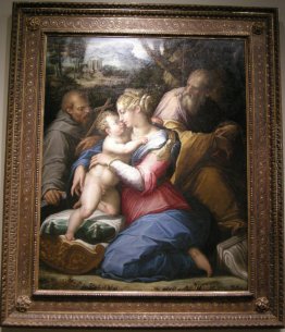 Sacra Famiglia con San Francesco in un paesaggio Sacra Famiglia con San Francesco in un paesaggio