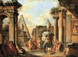 Capriccio di rovine classiche con Diogene gettare via la tazza Capriccio di rovine classiche con Diogene gettare via la tazza