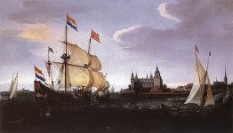 Arrivo di un olandese Tre-master allo Schloss Kronberg Arrivo di un olandese Tre-master allo Schloss Kronberg