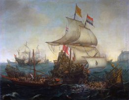 Le navi olandesi speronamento galee spagnole al largo della cost Le navi olandesi speronamento galee spagnole al largo della cost