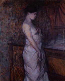 Donna in un Chemise in piedi da un letto (Madame Poupoule) Donna in un Chemise in piedi da un letto (Madame Poupoule)